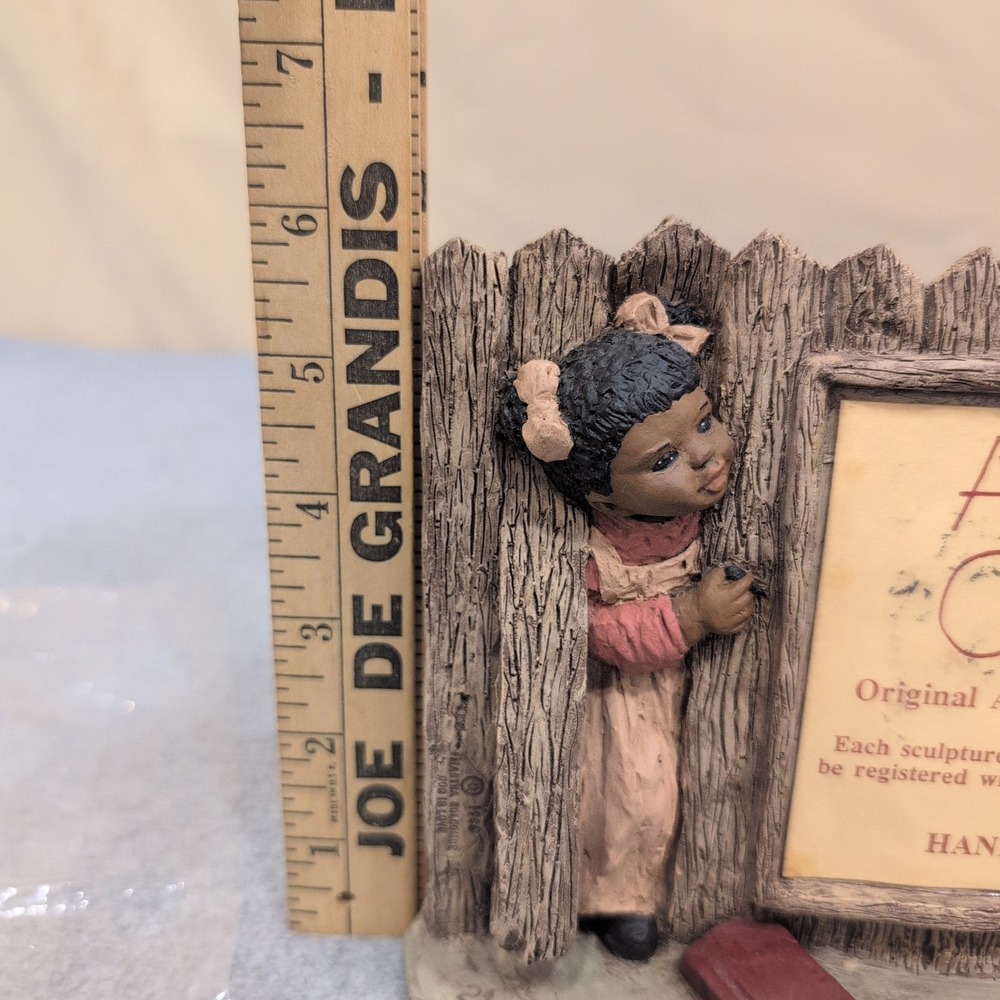 All Gods Children Martha Holcombe 1988 Handcrafted USA Figurine Girl Fence Sign - Picture 2 of 7